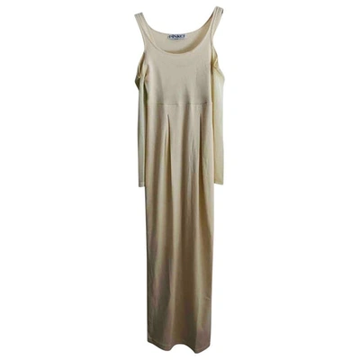 Pre-owned Pinko Maxi Dress In White