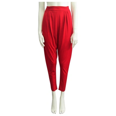 Pre-owned Vionnet Red Wool Trousers