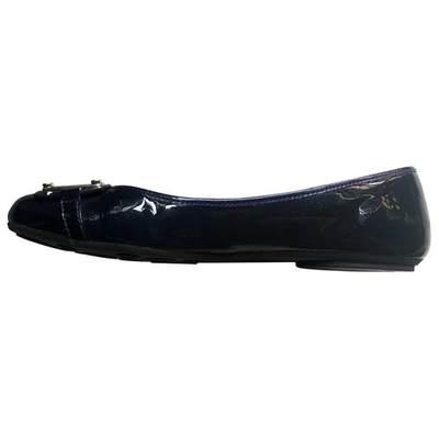 Pre-owned Marc By Marc Jacobs Patent Leather Ballet Flats In Navy