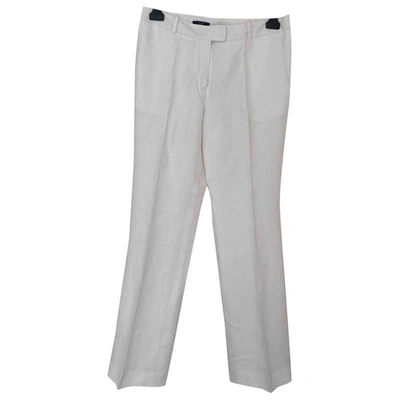 Pre-owned Brooks Brothers Linen Trousers In White
