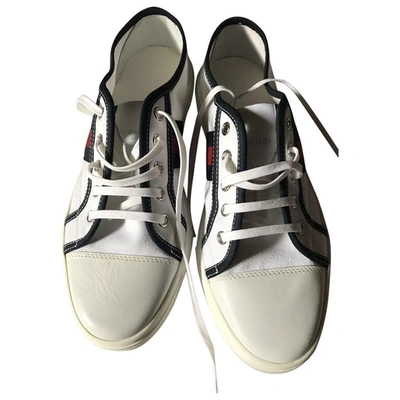 Pre-owned Gucci Cloth Lace Ups In White