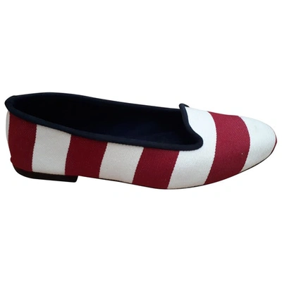 Pre-owned Max Mara Cloth Flats In Red
