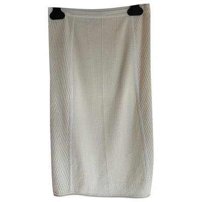 Pre-owned Calvin Klein Collection Mid-length Skirt In Ecru