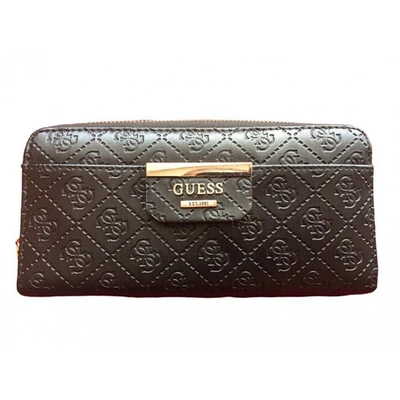 Pre-owned Guess Black Leather Wallet