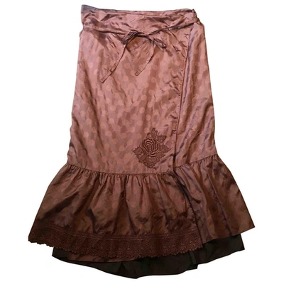 Pre-owned Isabel Marant Silk Mid-length Skirt In Burgundy