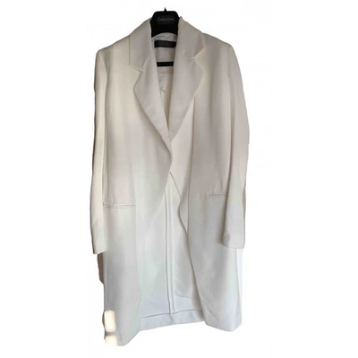 Pre-owned Calvin Klein Collection White Coat