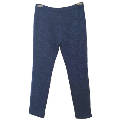 Pre-owned Trussardi Straight Trousers In Blue