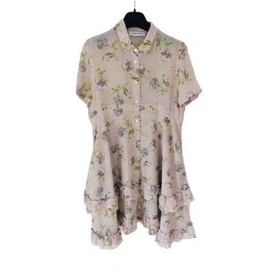 Pre-owned Mauro Grifoni Silk Dress In Beige