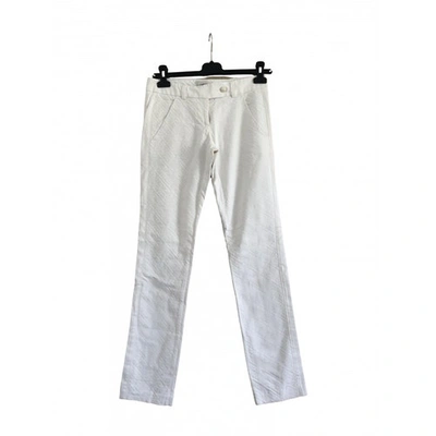 Pre-owned Pinko White Cotton Trousers