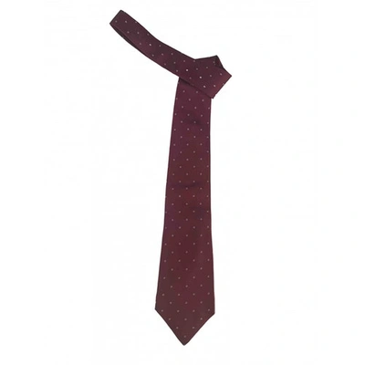 Pre-owned Ballantyne Silk Tie In Burgundy