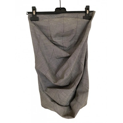 Pre-owned Junya Watanabe Wool Mid-length Skirt In Grey