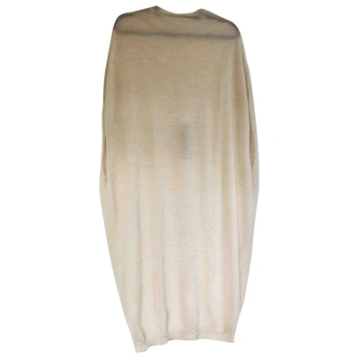 Pre-owned Rick Owens Wool Mid-length Dress In Beige