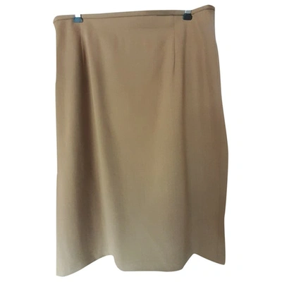 Pre-owned Escada Wool Mid-length Skirt In Camel