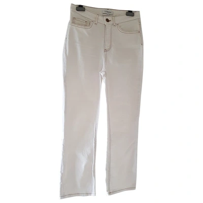 Pre-owned Lk Bennett White Cotton - Elasthane Jeans
