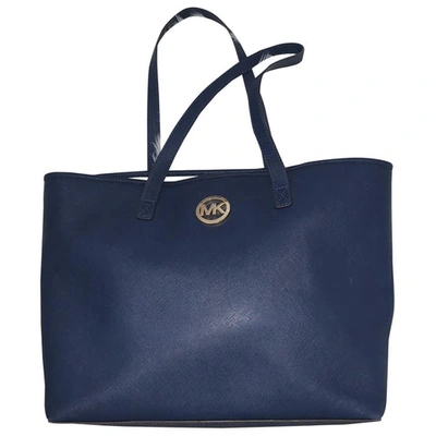 Pre-owned Michael Kors Leather Tote In Navy