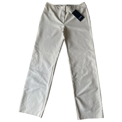 Pre-owned Max Mara Silver Cotton Trousers