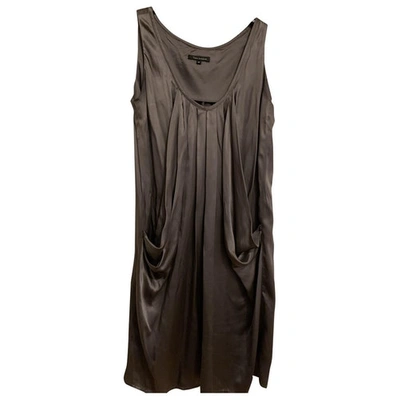 Pre-owned Tara Jarmon Silk Mid-length Dress In Anthracite