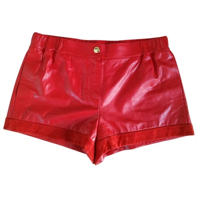 Pre-owned Louis Vuitton Red Leather Shorts