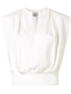 3.1 Phillip Lim Padded Shoulder French Terry Top In White
