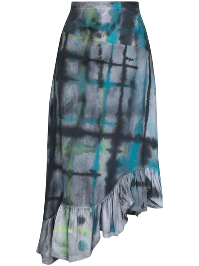Collina Strada X Browns 50 Michi Asymmetric Tie-dye Skirt In Black