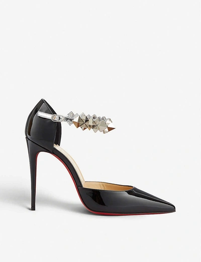 Christian Louboutin Planet Chic 100 Patent/spec In Black/silver