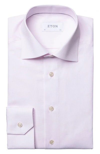 Eton Contemporary Fit Micro Stripe Shirt In Pink Red