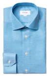 Eton Contemporary Fit Cotton & Linen Dress Shirt In Blue