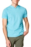 Good Man Brand Split Neck Pocket T-shirt In Blue Topaz