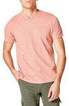 Good Man Brand V-notch Knit Short Sleeve Top In Hibiscus
