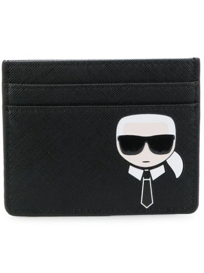 Karl Lagerfeld K/ikonik Credit Card Holder In Black