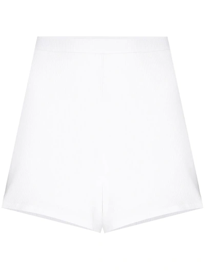 Skin Indigo Ribbed Stretch-pima Cotton Jersey Shorts In White