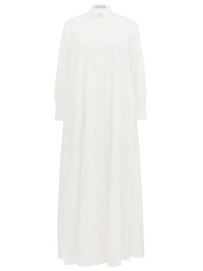 Palmer Harding Casablanca Broderie Anglaise Cotton-blend Poplin Maxi Shirt Dress In White