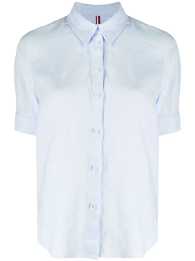 Tommy Hilfiger Plain Linen Shirt In Blue