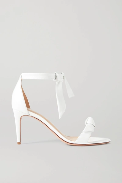 Alexandre Birman Clarita Bow-embellished Leather Sandals In White