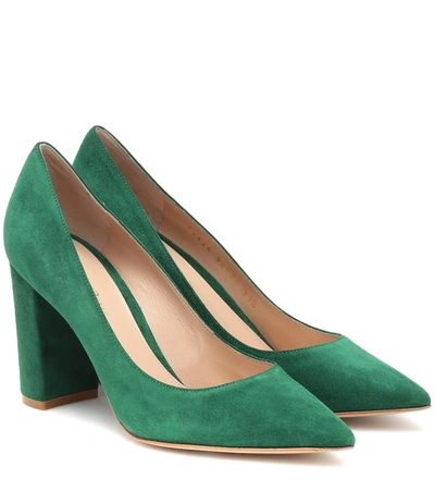 Gianvito Rossi Piper 85 Suede Pumps In Green