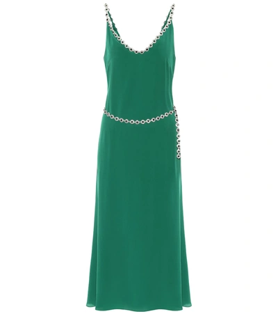 Christopher Kane Embellished Silk-blend Crêpe Dress In Green