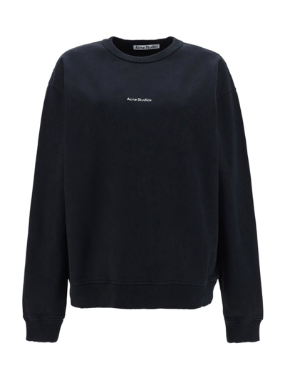 Acne Studios Logo Cotton Jersey Sweatshirt In Schwarz