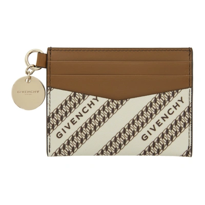 Givenchy Bond Logo-jacquard Canvas And Leather Cardholder In Neutrals