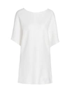 St John Honeycomb Knit Dolman Sleeve Tunic In White