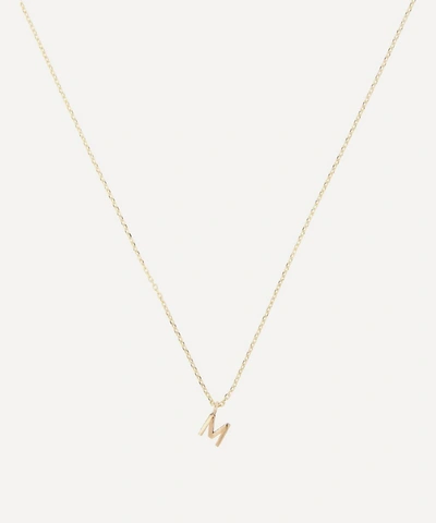 Aurum + Grey 9ct Gold M Initial Pendant Necklace