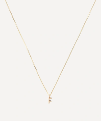 Aurum + Grey 9ct Gold F Initial Pendant Necklace
