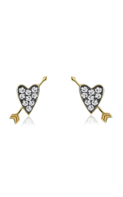 Sorellina Women's 18k Yellow Gold & Diamond Heart & Arrow Stud Earrings