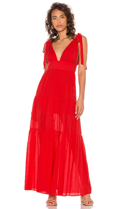 Lovers & Friends Rama Maxi Dress In Strawberry Red