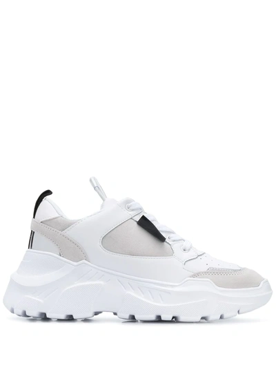 Versace Jeans Couture Trainers In White Suede And Leather