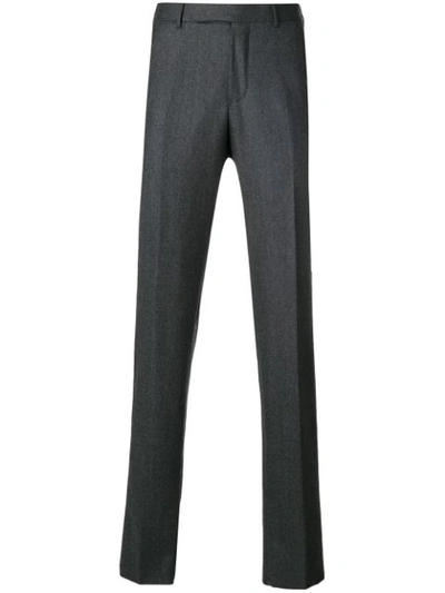 Ermenegildo Zegna Men's Regular-fit Textured Wool-blend 5-pocket Pants In Gray