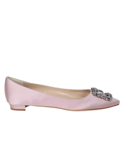 Manolo Blahnik Hangisi Flat Varoma Rose In Neutrals