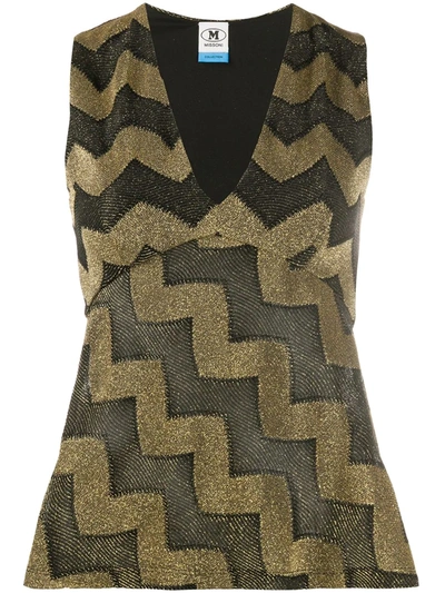 M Missoni Metallic Jacquard-knit Top In Black