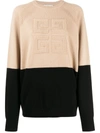Givenchy 4g Two-toned Knitted Jumper In Neutrals