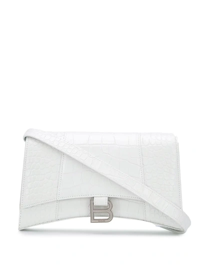 Balenciaga Hourglass Sling Shoulder Bag In White