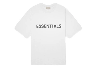 Pre-owned Fear Of God  Essentials Boxy T-shirt Applique Logo White